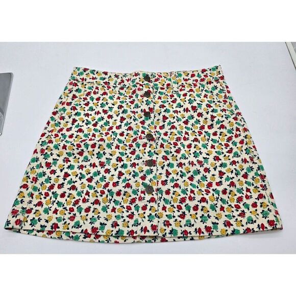 J. Crew Mercantile Womens Floral Button Front Skirt Size 4 - Cotton & Polyester - Picture 1 of 6